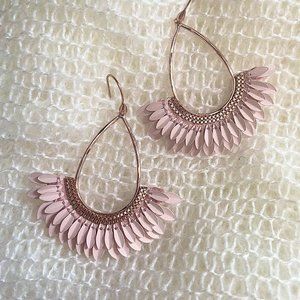Stella & Dot | Rose Gold + Pale Pink Pegasus Statement Earrings Retired RARE